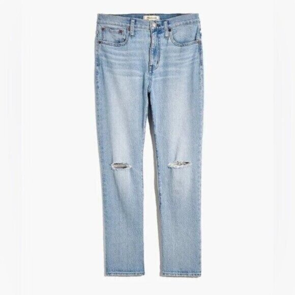 Madewell High Rise Distressed Boyfriend Boho Crop Light Minimalist Beachy Jeans - Picture 1 of 9